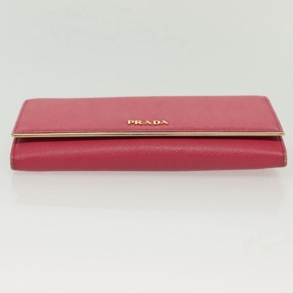 PRADA Long Wallet Safiano leather Pink Gold Auth sw1442 - Picture 7 of 15